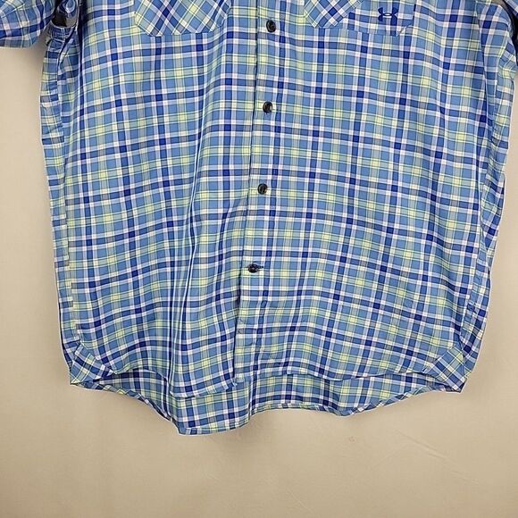 Under Armour Shirt Mens Large UA Chesapeake Plaid Vented Fishing Hiking Travel - Picture 6 of 9
